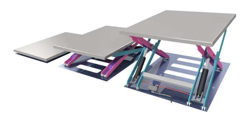 Concept del sollevatore a forbice: sviluppo cinematico e modellazione 3D nei tre stadi di sollevamento